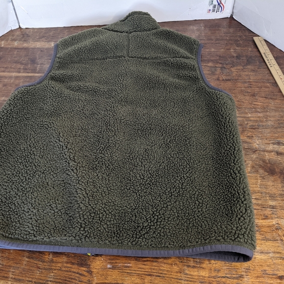 L.L. Bean Mountain Pile Sherpa Fleece Vest Men's XL-Regular Olive Green Adult - Picture 4 of 9